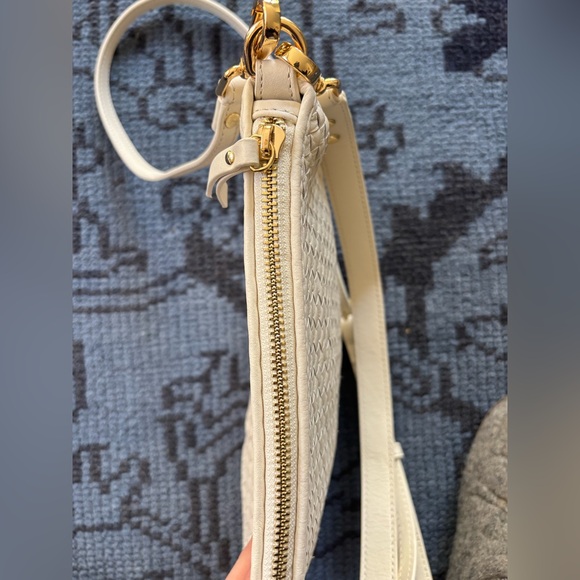 Quince Italian Handwoven Leather Mini Shoulder Bag in bone/ivory - Picture 6 of 11